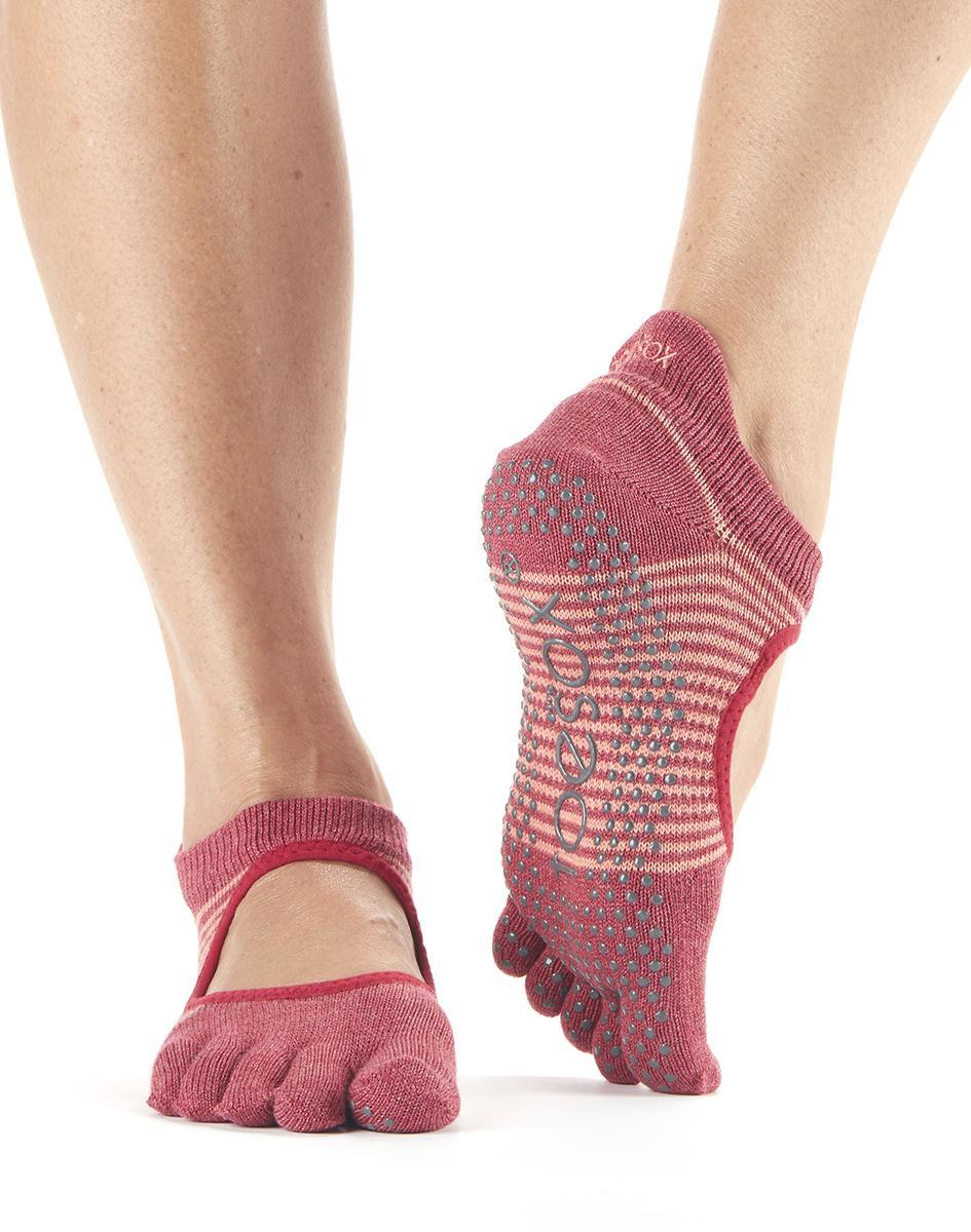 Шкарпетки для йоги ToeSox Grip Full Toe Bellarina (Persimmon Stripe)