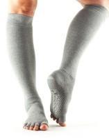 Шкарпетки для йоги ToeSox Grip Half Toe Scrunch Knee High (Heather Grey)