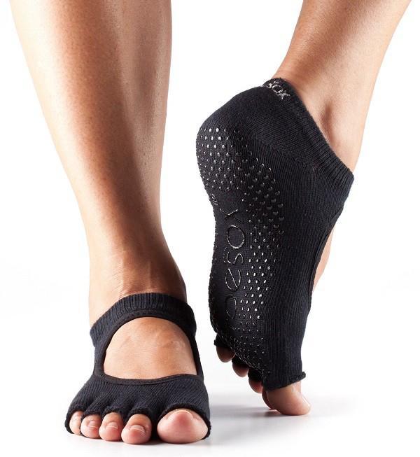 Шкарпетки для йоги ToeSox Grip Half Toe Bella (Black)