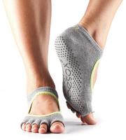 Шкарпетки для йоги ToeSox Grip Half Toe Bella (Heather Grey/Lime Triml)