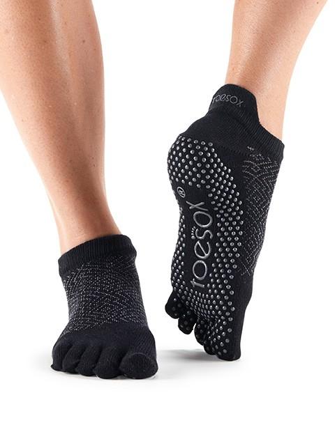 Шкарпетки для йоги ToeSox Grip Full Toe Low Rise (Onyx)