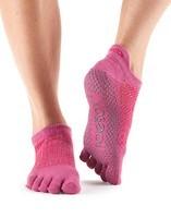 Шкарпетки для йоги ToeSox Grip Full Toe Low Rise (Ruby)