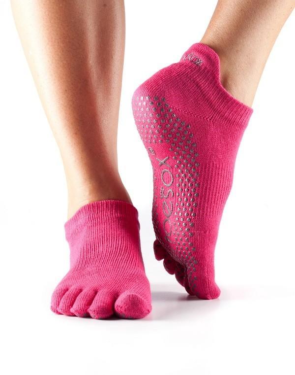 Шкарпетки для йоги ToeSox Grip Full Toe Low Rise (Fuchsia)