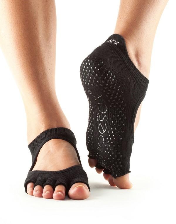 Шкарпетки для йоги ToeSox Grip Half Toe Bellarina (Black)