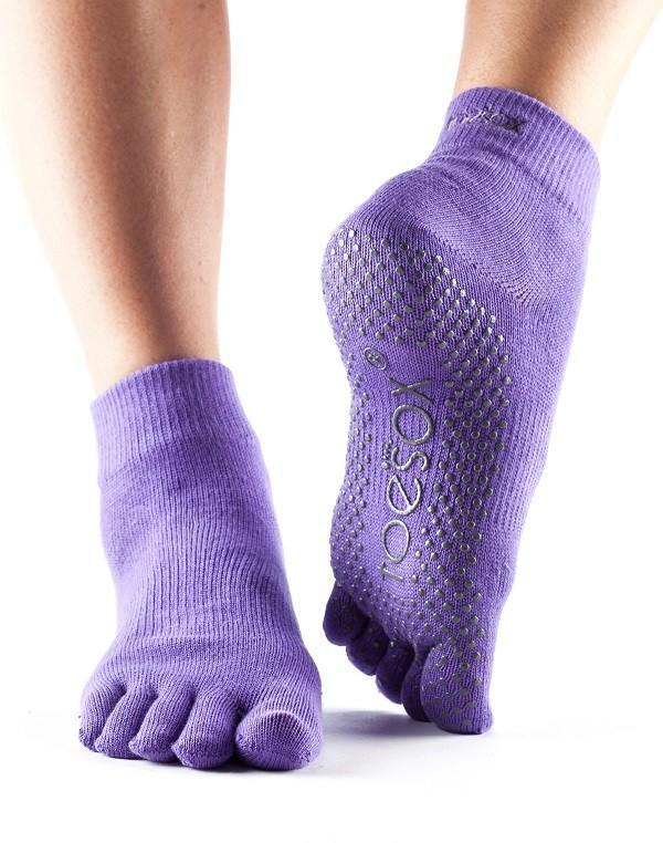 Шкарпетки для йоги ToeSox Grip Full Toe Ankle (Light Purple)