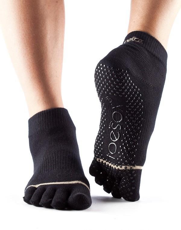 Шкарпетки для йоги ToeSox Grip Full Toe Ankle (Black) XS, XL
