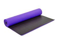 Килимок для фітнесу і йоги - PVC 6 мм двошаровий FI - 5558-2 фіолетово-чорний