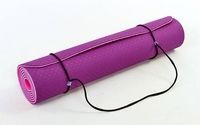 Килимок для фітнесу і йоги TPE+TC 6 мм двошаровий SP - Planeta FI - 3046-10 Фіолетово-рожевий