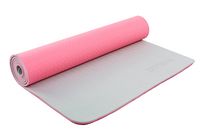 Килимок для фітнесу і йоги TPE+TC 6 мм двошаровий ZELART FI - 5172-6 рожево-сірий