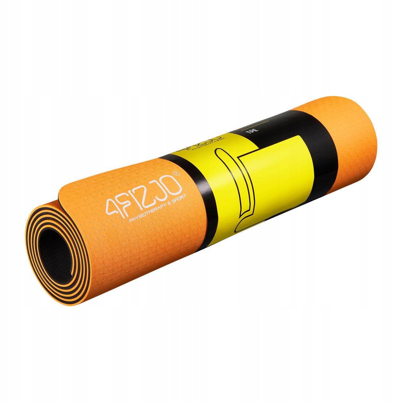 Килимок (мат) для йоги та фітнесу 4FIZJO TPE 6 мм 4FJ0034 Orange/Black