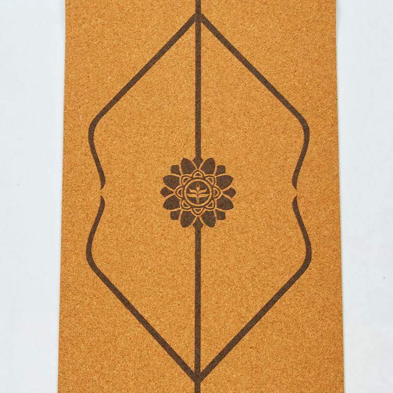 Килимок для йоги Пробковий каучуковий двошаровий 4мм Record FI - 7156-10 (з розміткою)