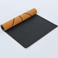 Килимок для йоги Пробковий каучуковий двошаровий 4мм Record FI - 7156-10 (з розміткою)