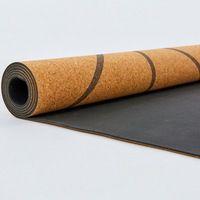 Килимок для йоги Пробковий каучуковий двошаровий 4мм Record FI - 7156-10 (з розміткою)