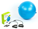 М'яч для фітнесу (фітбол) глянсовий з еспандерами 65 см PS FI - 075T-65