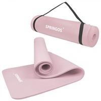 Килимок (мат) для йоги та фітнесу Springos NBR 1.5 см YG0040 Pink