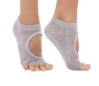Шкарпетки для йоги з відкритими пальцями SP - Planeta FL - 6872 (поліестер, бавовна, р-р 36-41, Світло-сірі)