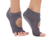 Шкарпетки для йоги з відкритими пальцями SP - Planeta FL - 6872 (поліестер, бавовна, р-р 36-41, Темно сірі)