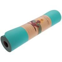Килимок для йоги з розміткою 6 мм Record FI - 2430 Блакитний з розміткою