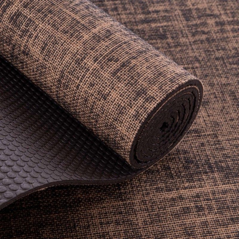 Килимок для йоги Джутовий (Yoga mat) SP - Sport FI - 2441 (розмір 1,85м x 0,62м x 6мм Коричневий)