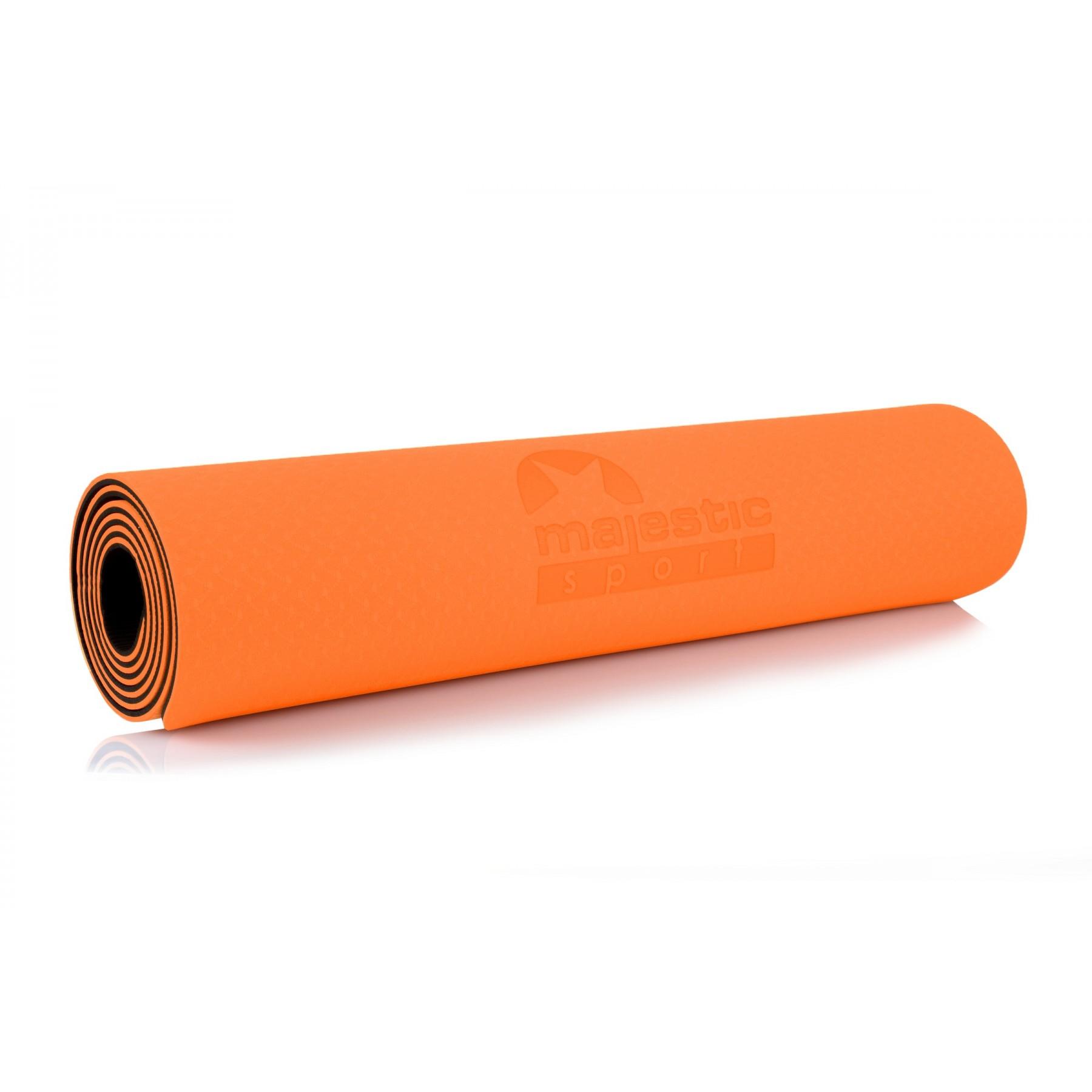 Килимок спортивний Majestic Sport TPE 6 мм для йоги та фітнесу GVT5010/O Orange/Black