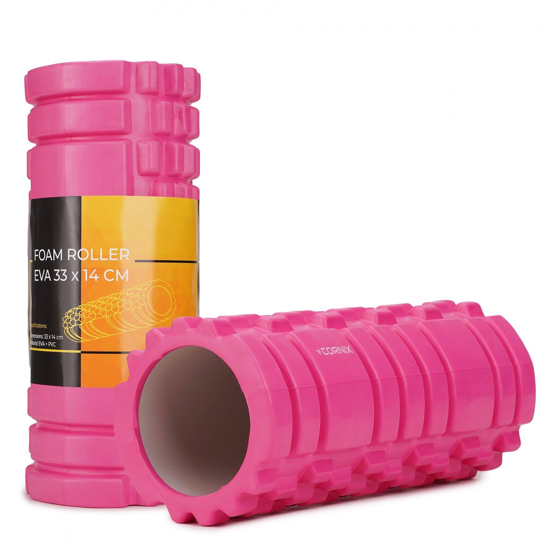 Масажний ролик Cornix EVA 33 x 14 см (валик, роллер) XR-0031 Pink
