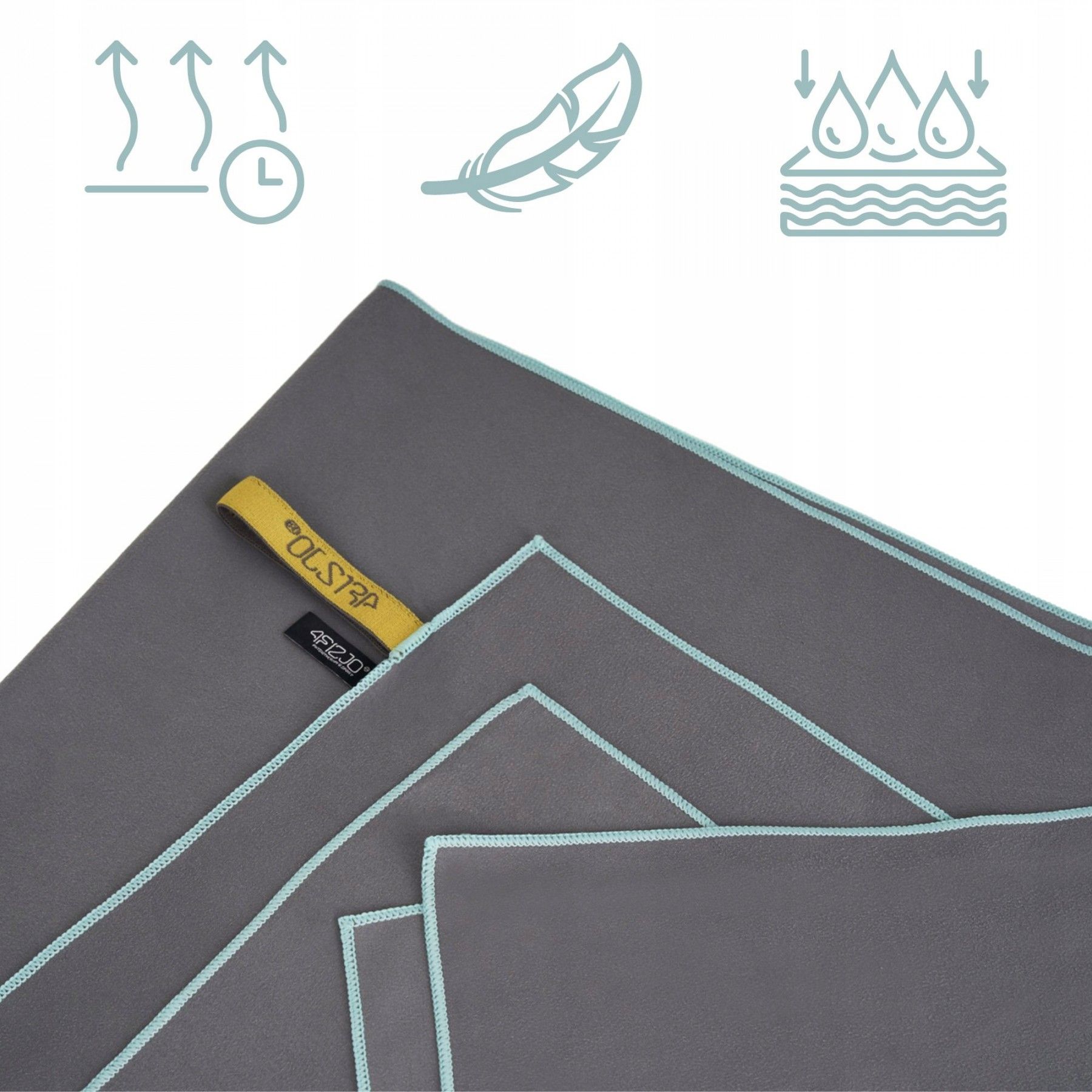 Рушник спортивний 4FIZJO 130 x 75 см з мікрофібри 4FJ0436 Grey