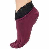 Шкарпетки для йоги з закритими пальцями SP-Planeta FI-9936 розмір 36-41 Бордовий