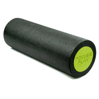 Масажний ролик (роллер) гладкий PowerPlay 4021 Fitness Roller Чорно-зелений (45x15см)