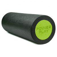 Масажний ролик (роллер) гладкий PowerPlay 4021 Fitness Roller Чорно-зелений (45x15см)