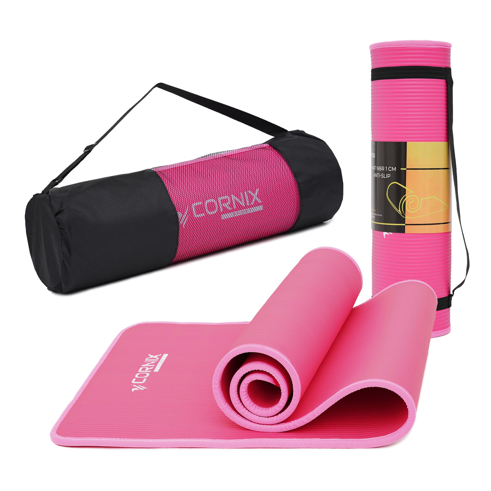 Килимок спортивний Cornix NBR 183 x 61 x 1 cм для йоги та фітнесу XR-0097 Pink/Pink