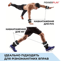 Обважнювачі-манжети для ніг та рук PowerPlay PP-4349 Ankle/Wrist Weights (2шт.*2 kg) (пара) Чорні