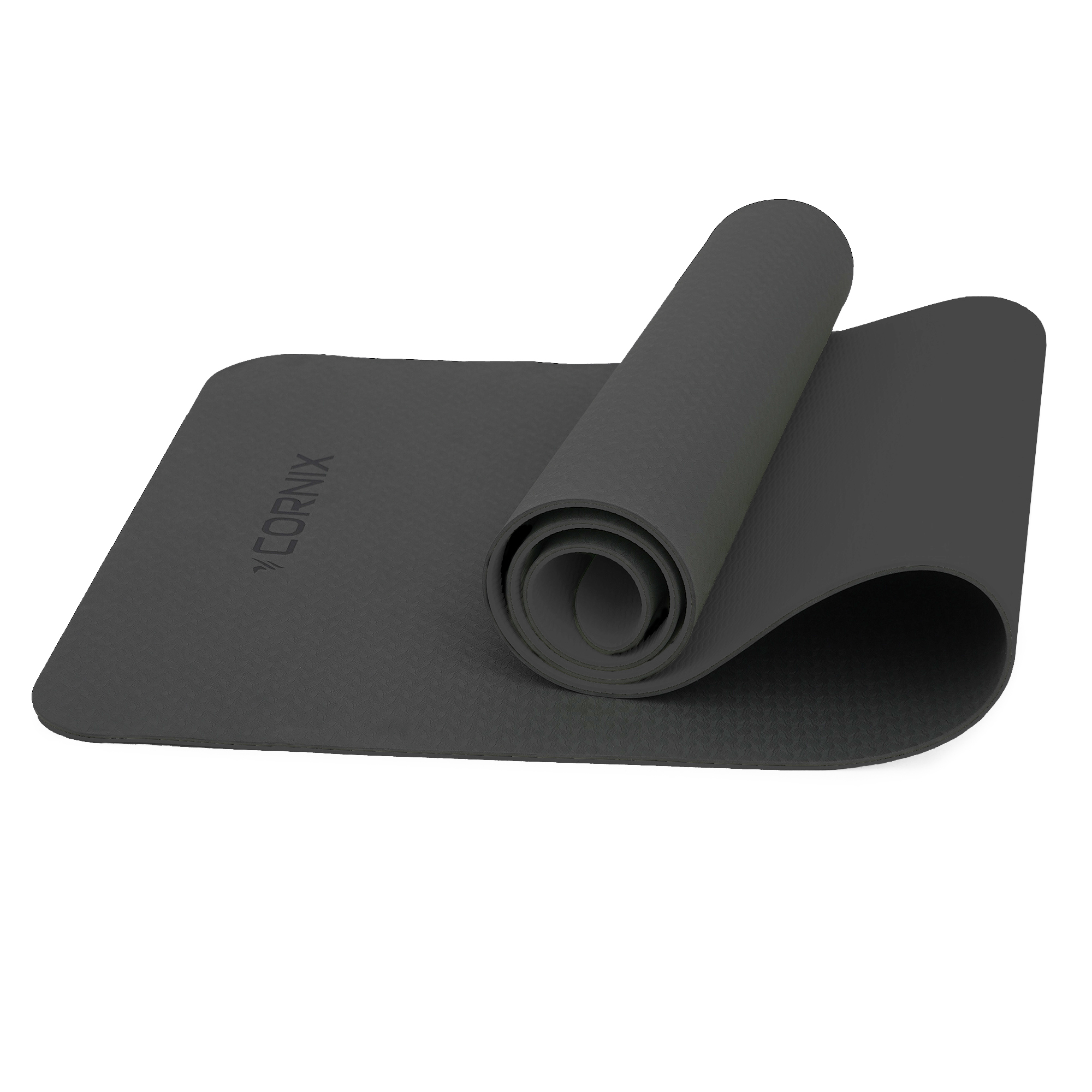 Килимок спортивний Cornix TPE 183 x 61 x 0.6 см для йоги та фітнесу XR-0350 Black