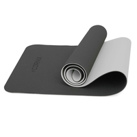Килимок спортивний Cornix TPE 183 x 61 x 0.6 см для йоги та фітнесу XR-0349 Black/Grey