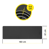 Килимок спортивний Cornix TPE 183 x 61 x 0.6 см для йоги та фітнесу XR-0349 Black/Grey