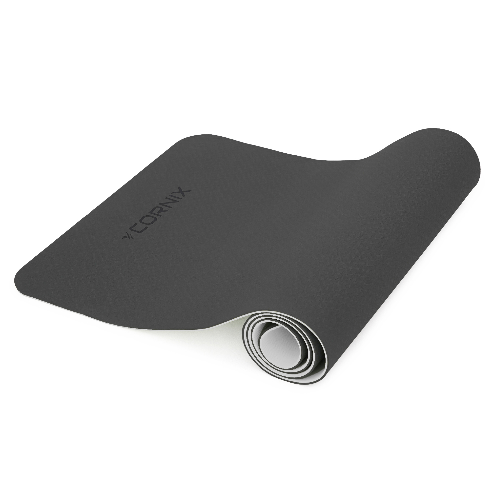 Килимок спортивний Cornix TPE 183 x 61 x 0.6 см для йоги та фітнесу XR-0349 Black/Grey
