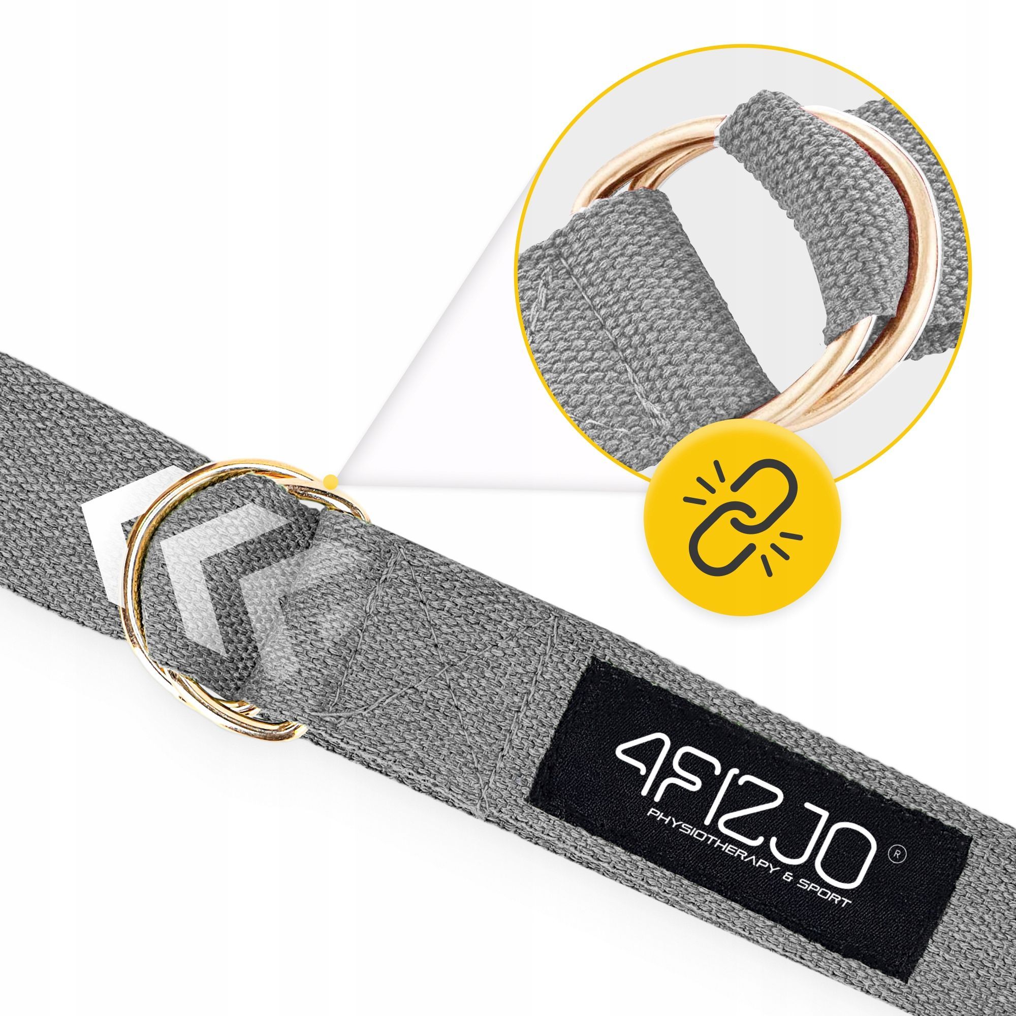 Ремінь для йоги 4FIZJO 300 см Grey (P-5907739315380)