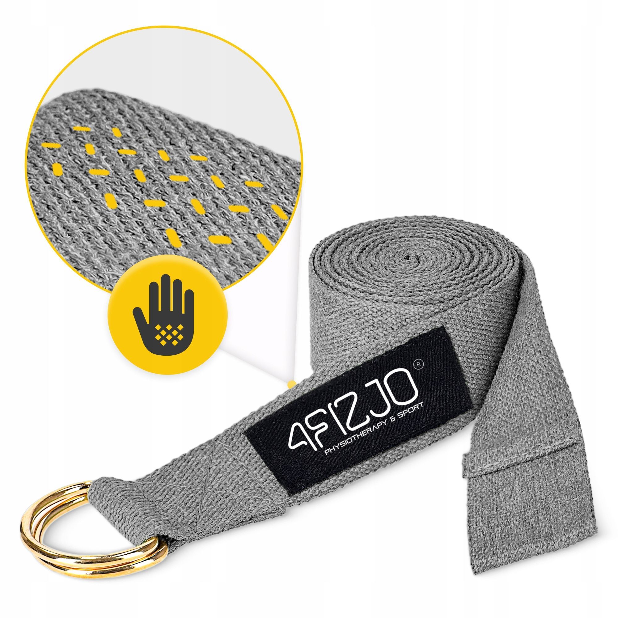 Ремінь для йоги 4FIZJO 300 см Grey (P-5907739315380)