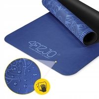 Килимок (мат) спортивний 4FIZJO замша 183 см x 61 см x 1,5 мм (Travel) для йоги та фітнесу Blue (P-5905973405713)