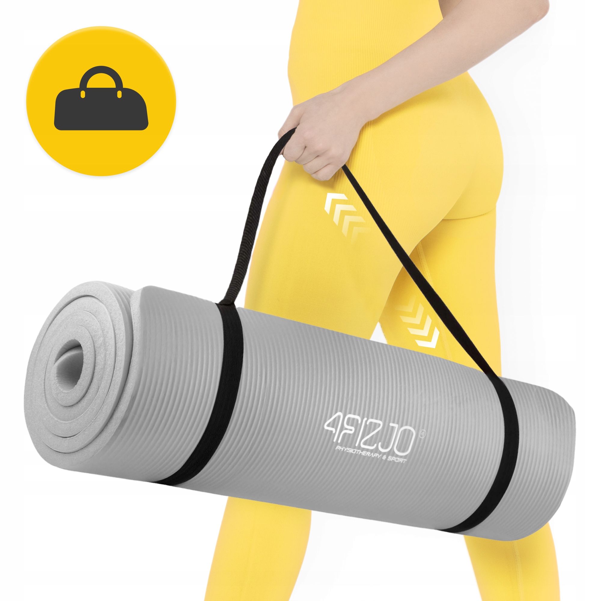 Килимок (мат) спортивний 4FIZJO NBR 180 x 60 x 1 см для йоги та фітнесу Grey (P-5907739317087)