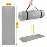 Килимок (мат) спортивний 4FIZJO NBR 180 x 60 x 1 см для йоги та фітнесу Grey (P-5907739317087)