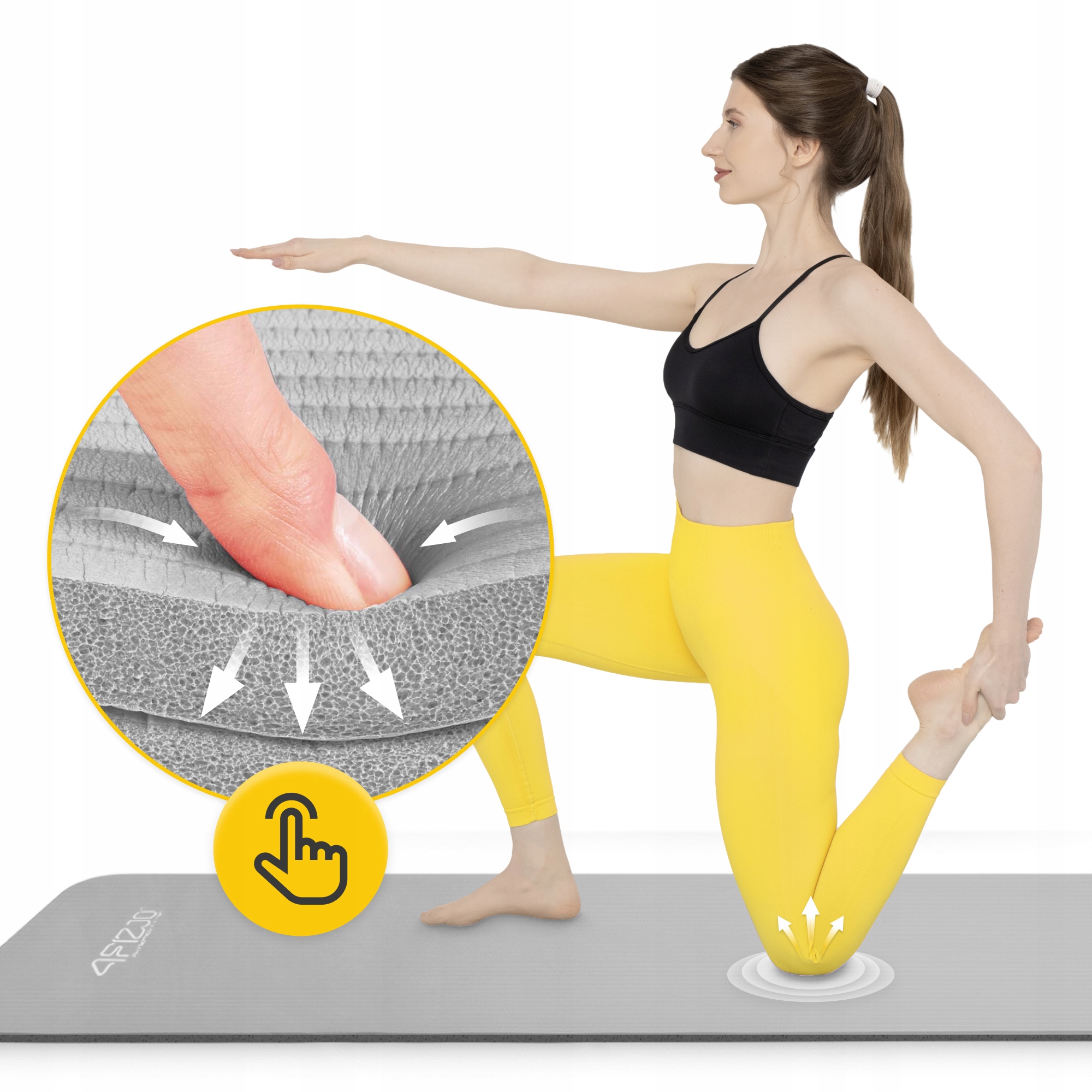 Килимок (мат) спортивний 4FIZJO NBR 180 x 60 x 1 см для йоги та фітнесу Grey (P-5907739317087)