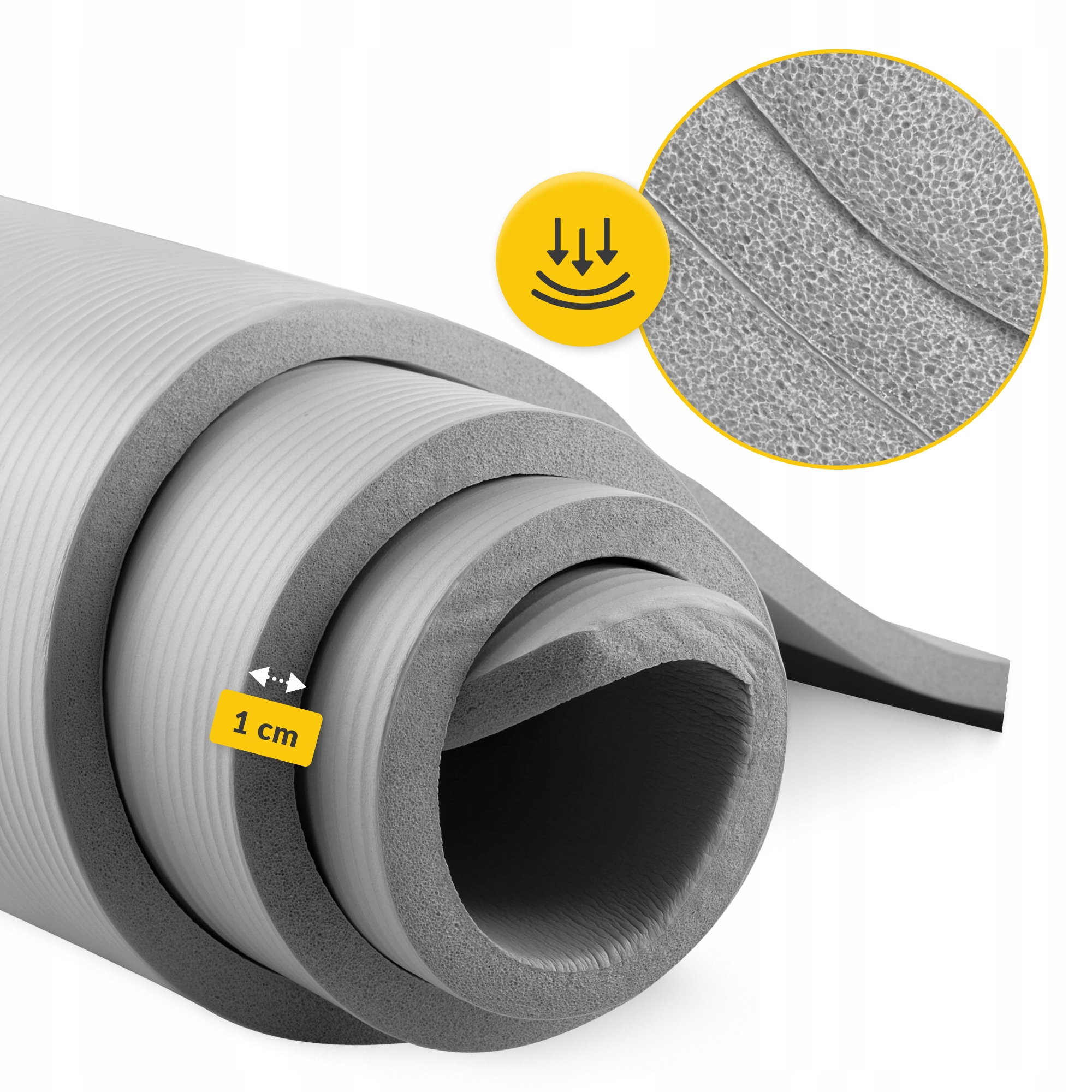 Килимок (мат) спортивний 4FIZJO NBR 180 x 60 x 1 см для йоги та фітнесу Grey (P-5907739317087)