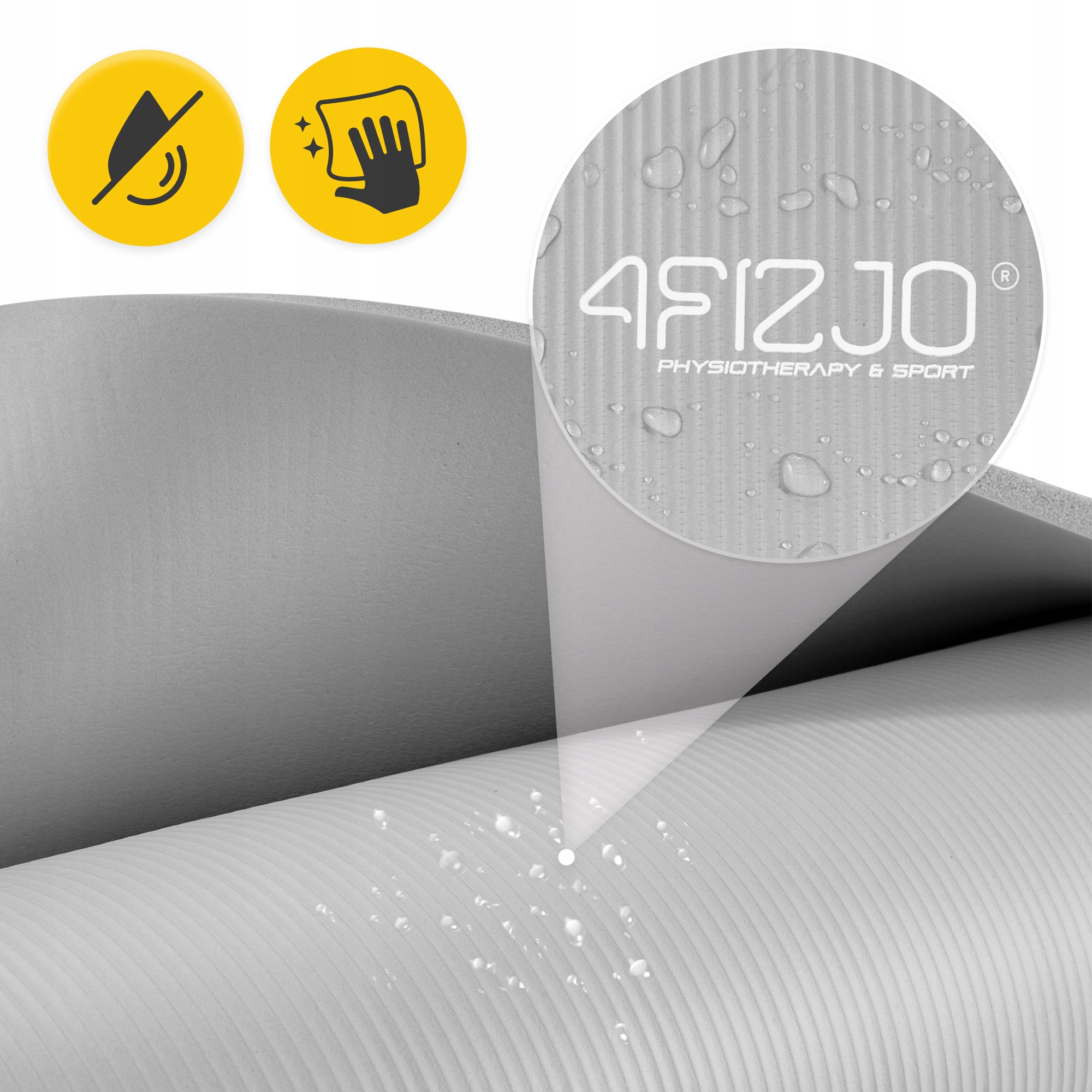 Килимок (мат) спортивний 4FIZJO NBR 180 x 60 x 1 см для йоги та фітнесу Grey (P-5907739317087)