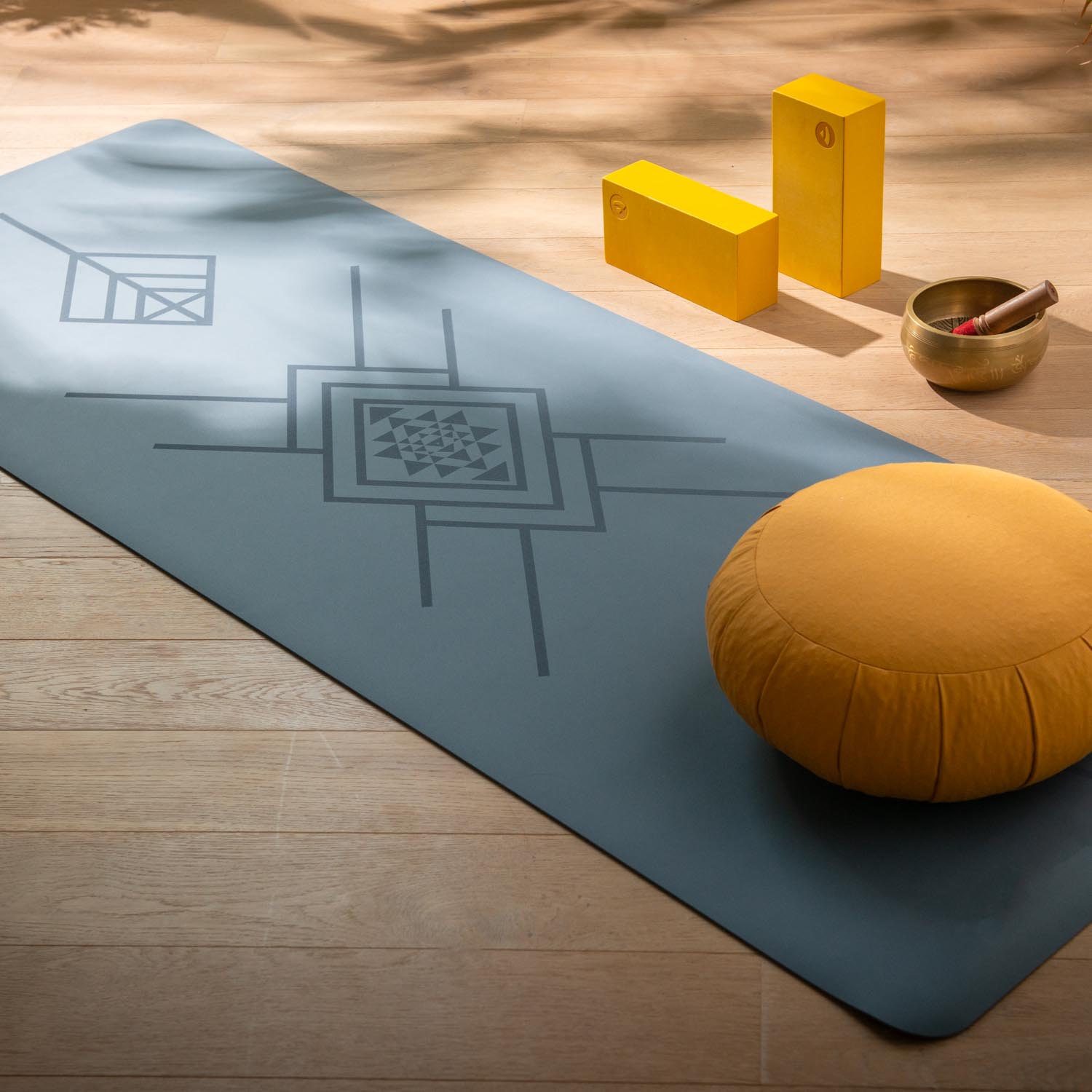 Йога-мат Bodhi Phoenix Tribalign XL Темно-Синій Матовий 