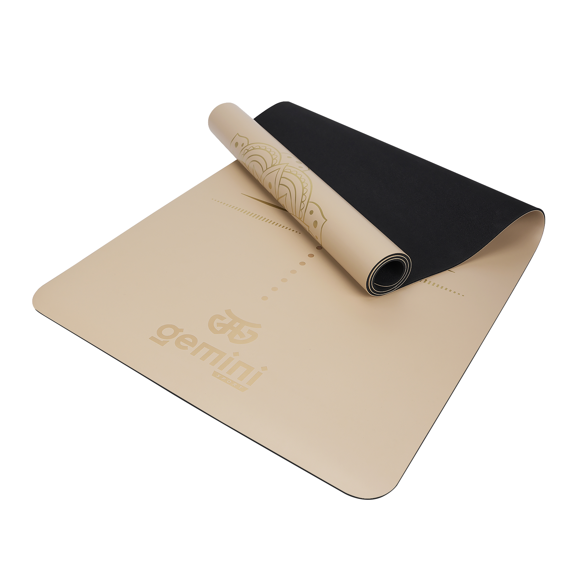Килимок для йоги каучуковий поліуретан Gemini Sport Pro 183см*68см*5мм PUY-3900-12 Бежевий