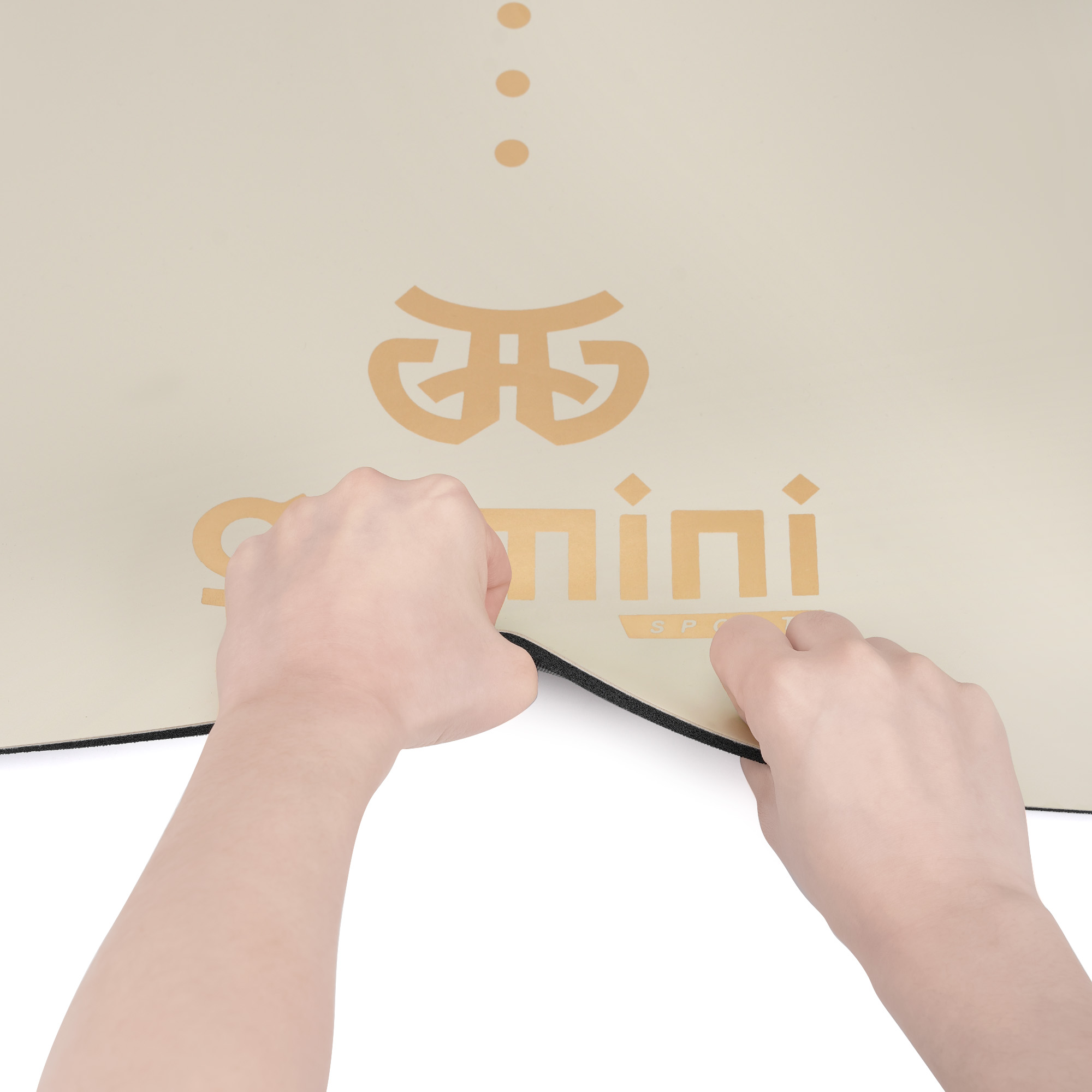 Килимок для йоги каучуковий поліуретан Gemini Sport Pro 183см*68см*5мм PUY-3900-10 Кремовий