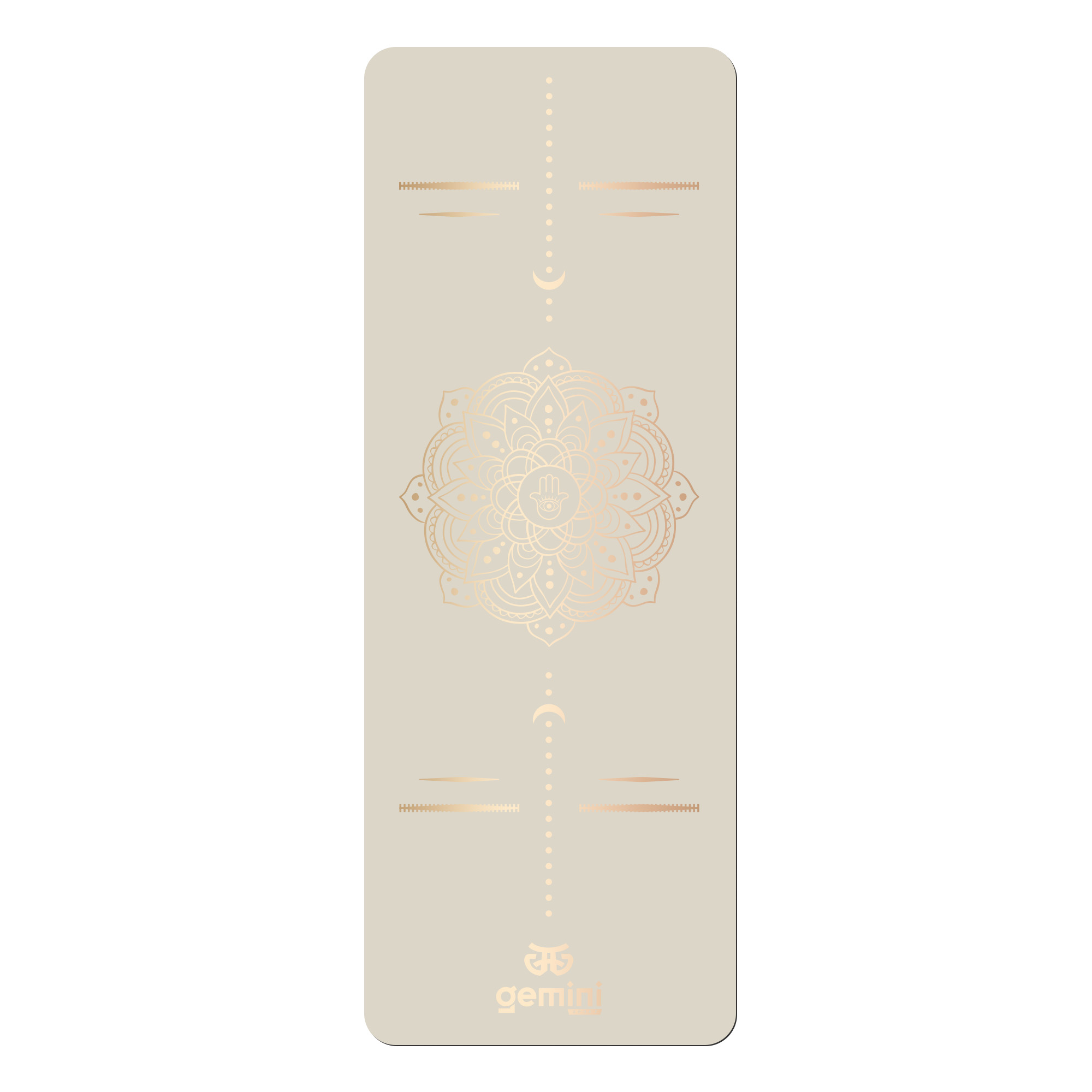 Килимок для йоги каучуковий поліуретан Gemini Sport Pro 183см*68см*5мм PUY-3900-10 Кремовий