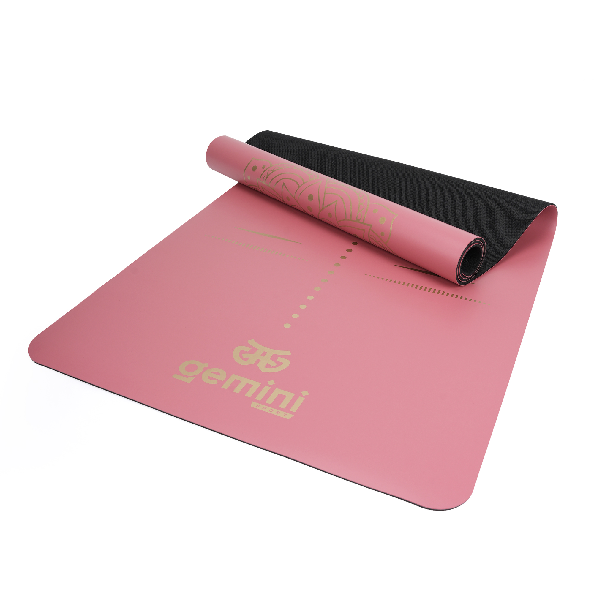 Килимок для йоги каучуковий поліуретан Gemini Sport Pro 183см*68см*5мм PUY-3900-15 Рожевий
