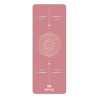 Килимок для йоги каучуковий поліуретан Gemini Sport Pro 183см*68см*5мм PUY-3900-15 Рожевий