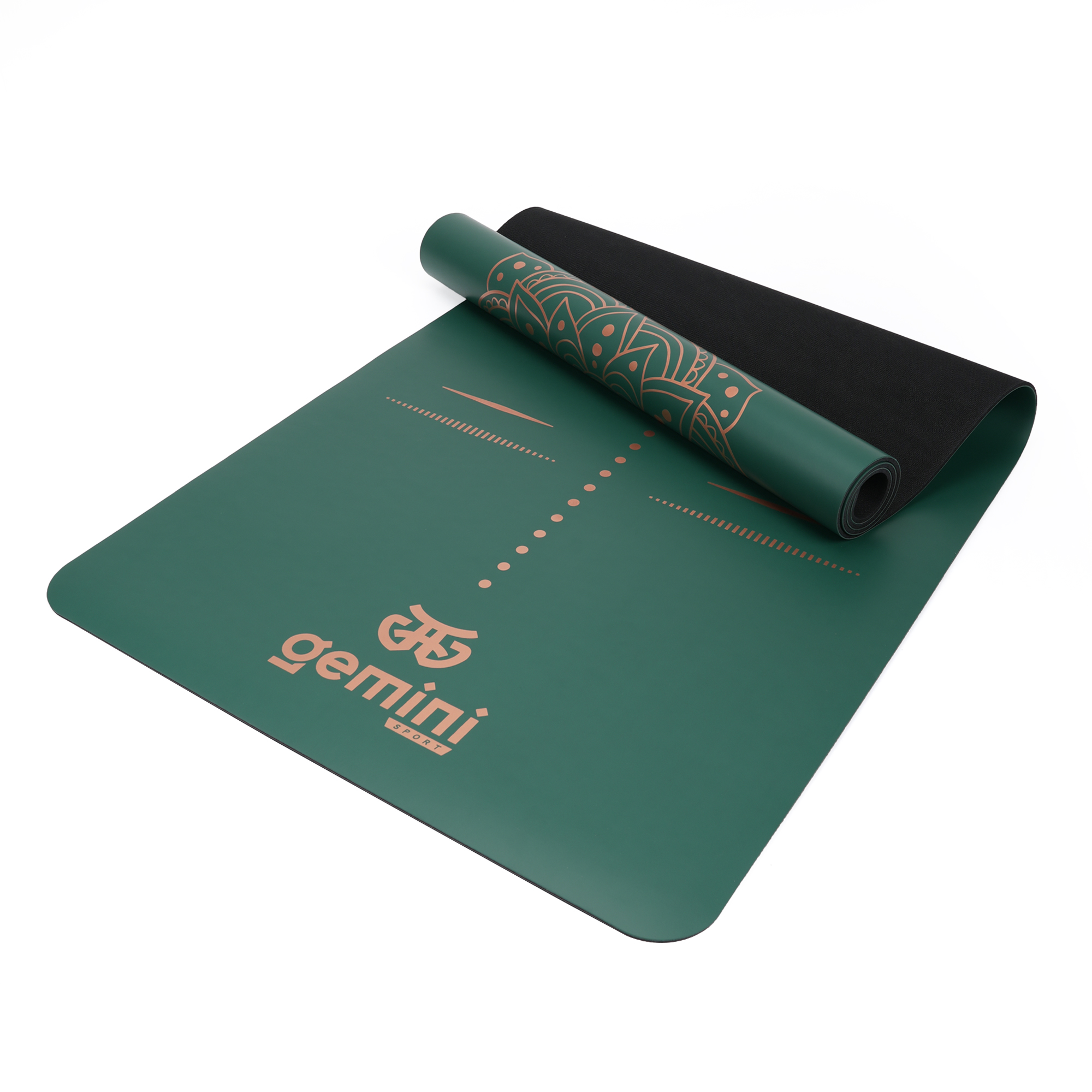 Килимок для йоги каучуковий поліуретан Gemini Sport Pro 183см*68см*5мм PUY-3900-2 Темно-Зелений